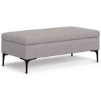 Lilah 48 inch Wide Mid Century Modern Rectangle Large Coffee Table Storage Ottoman with Lift up Lid