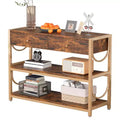 Entryway Table, 32 Inch Console Sofa Table with 2 Drawers and Storage Shelves, Console Table at Entry, Living Room Hallway Entrance Foyer