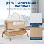 Acekool Culla Neonato, 3-in-1 Lettino Fianco Letto con Zanzariera, Lettino da Viaggio con Rete e Altezza Regolabile
