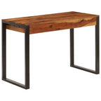 vidaXL Scrivania 110x55x78 cm in legno massello di acacia e acciaio