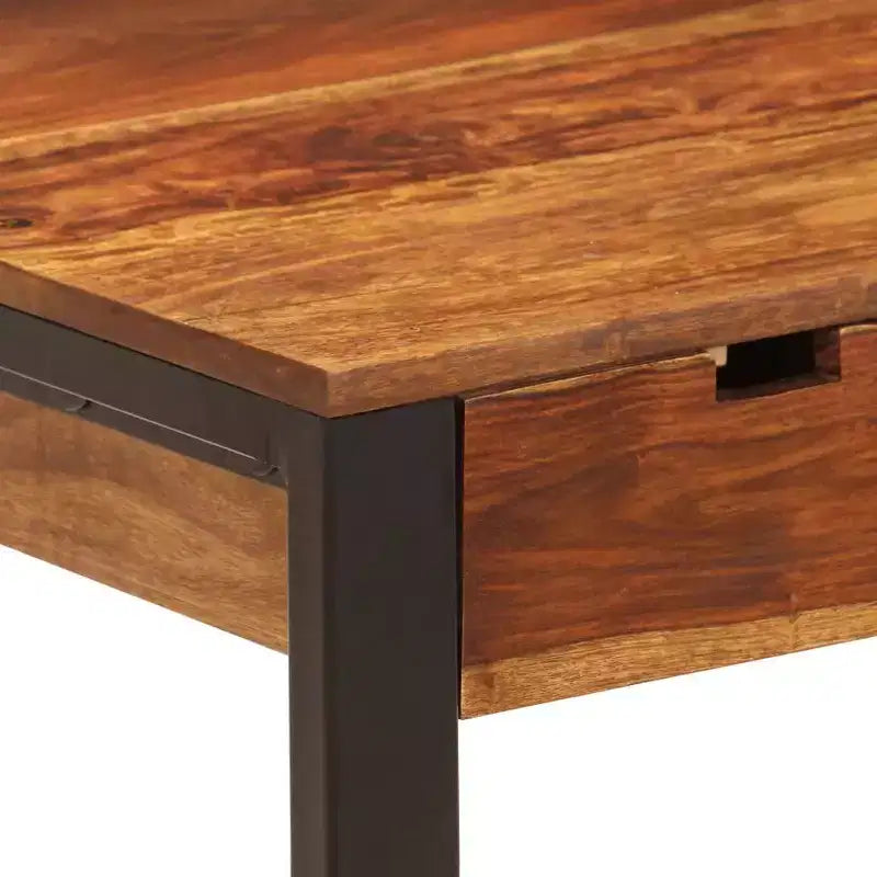 vidaXL Scrivania 110x55x78 cm in legno massello di acacia e acciaio