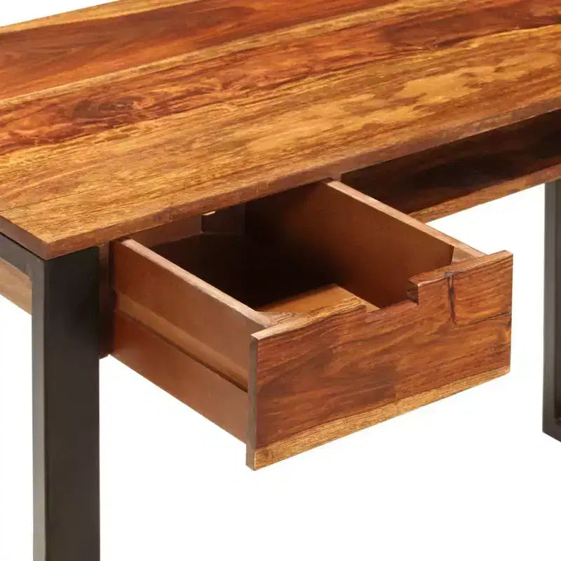 vidaXL Scrivania 110x55x78 cm in legno massello di acacia e acciaio