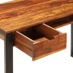 vidaXL Scrivania 110x55x78 cm in legno massello di acacia e acciaio