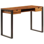 vidaXL Scrivania 110x55x78 cm in legno massello di acacia e acciaio