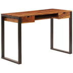 vidaXL Scrivania 110x55x78 cm in legno massello di acacia e acciaio