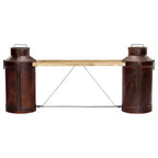 vidaXL Panchina con bottiglie del latte 150x33x64 cm in legno massello di mango