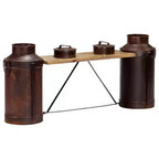 vidaXL Panchina con bottiglie del latte 150x33x64 cm in legno massello di mango