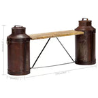 vidaXL Panchina con bottiglie del latte 150x33x64 cm in legno massello di mango