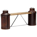 vidaXL Panchina con bottiglie del latte 150x33x64 cm in legno massello di mango