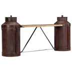 vidaXL Panchina con bottiglie del latte 150x33x64 cm in legno massello di mango