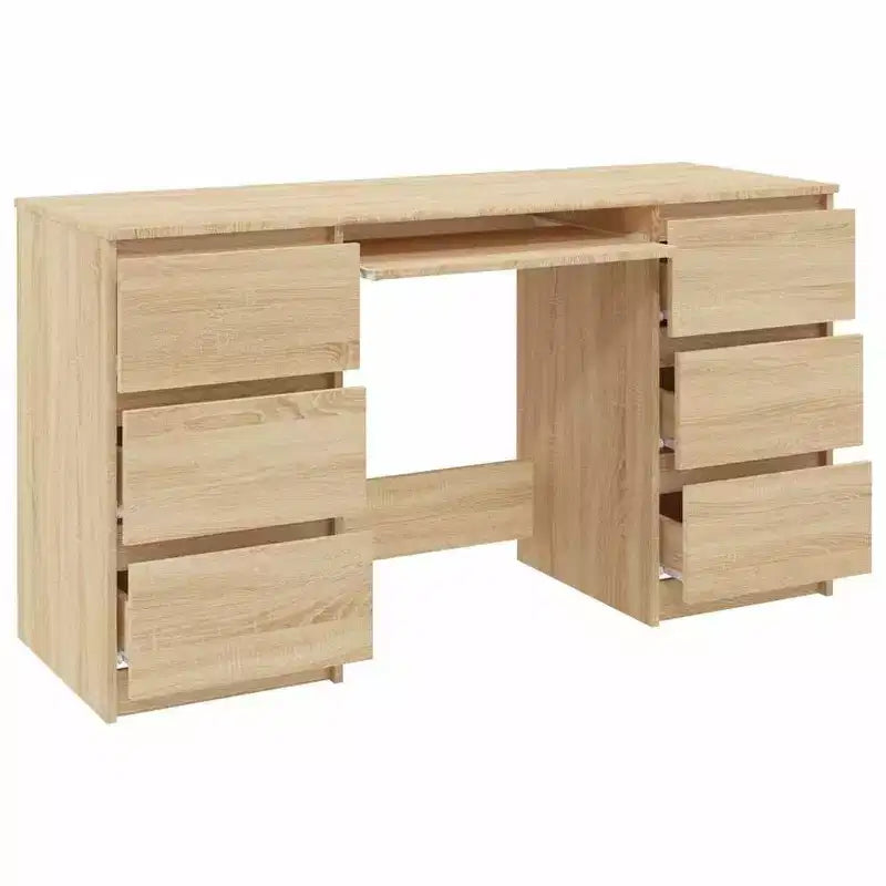 vidaXL Scrivania bianca in legno ingegnerizzato di medie dimensioni, resistente