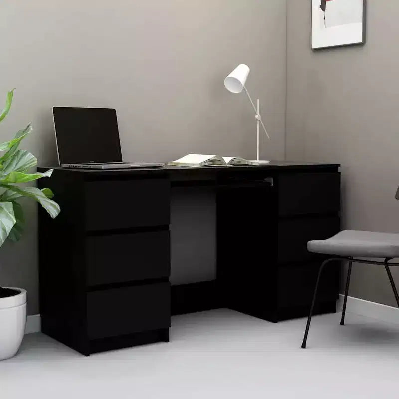 vidaXL Scrivania bianca in legno ingegnerizzato di medie dimensioni, resistente