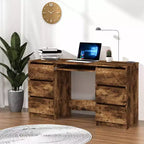 vidaXL Scrivania bianca in legno ingegnerizzato di medie dimensioni, resistente