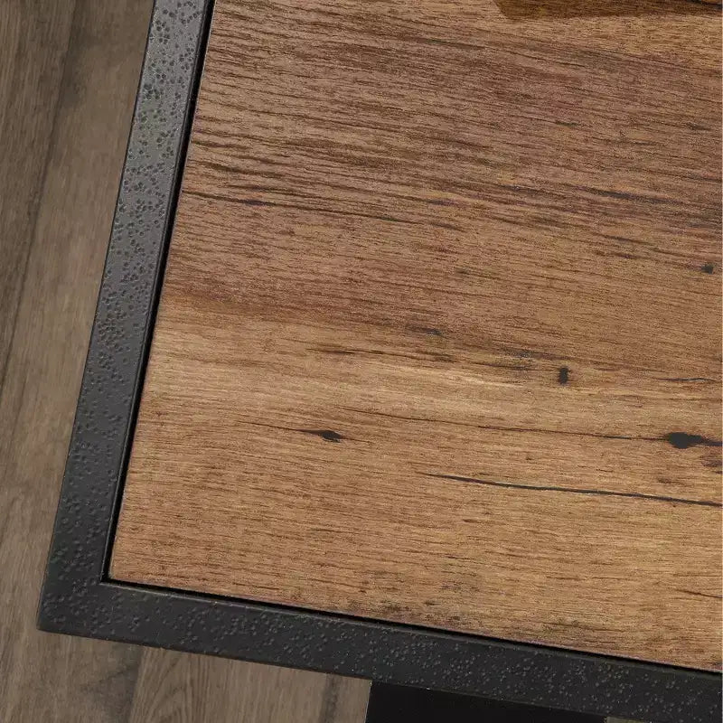 Scrivania a L GDFStudio Mercer Industrial con 2 cassetti e ripiani