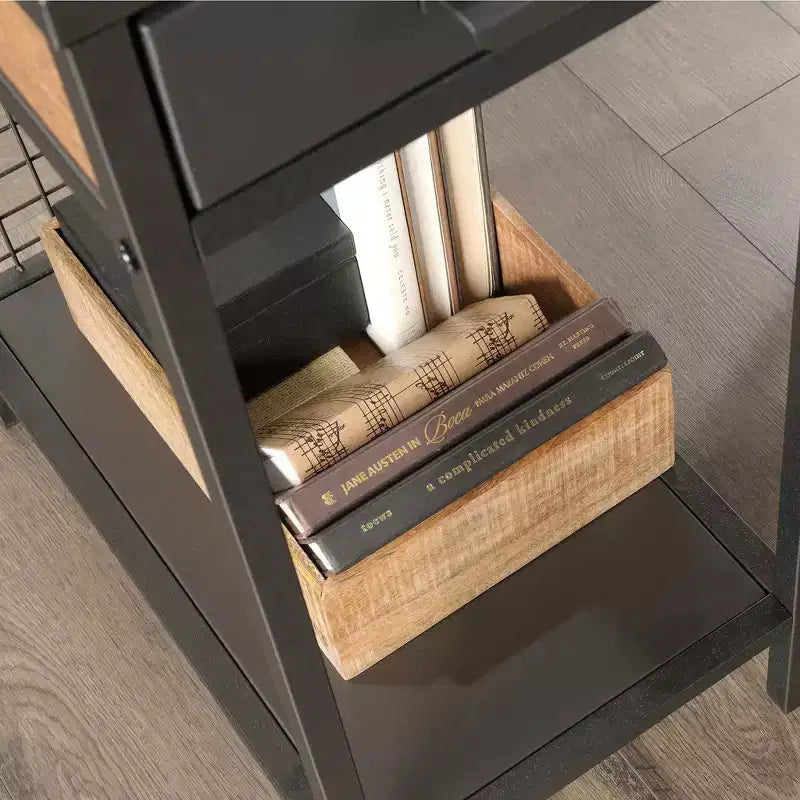 Scrivania a L GDFStudio Mercer Industrial con 2 cassetti e ripiani