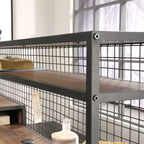 Scrivania a L GDFStudio Mercer Industrial con 2 cassetti e ripiani