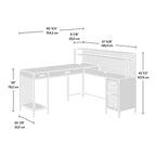 Scrivania a L GDFStudio Mercer Industrial con 2 cassetti e ripiani