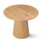 Set da bistrò moderno in rovere impiallacciato, tavolo a piedistallo rotondo da 35 pollici e 2 sedie da pranzo con schienale curvo per sale da pranzo in appartamento-Panipeachy