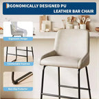 Set di 3/4 sgabelli da bar, sgabelli da bancone in pelle PU con schienale e poggiapiedi, sedie da bar imbottite per sala da pranzo e isola cucina