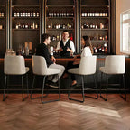 Set di 3/4 sgabelli da bar, sgabelli da bancone in pelle PU con schienale e poggiapiedi, sedie da bar imbottite per sala da pranzo e isola cucina