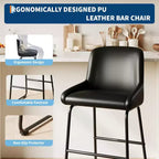 Set di 3/4 sgabelli da bar, sgabelli da bancone in pelle PU con schienale e poggiapiedi, sedie da bar imbottite per sala da pranzo e isola cucina