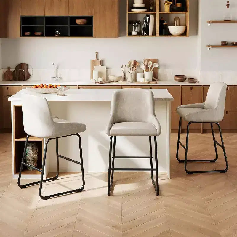 Set di 3/4 sgabelli da bar, sgabelli da bancone in pelle PU con schienale e poggiapiedi, sedie da bar imbottite per sala da pranzo e isola cucina