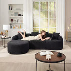 Divano componibile a L con chaise longue, Divano componibile in ciniglia, Divano componibile moderno per soggiorno e camera da letto-Panipeachy