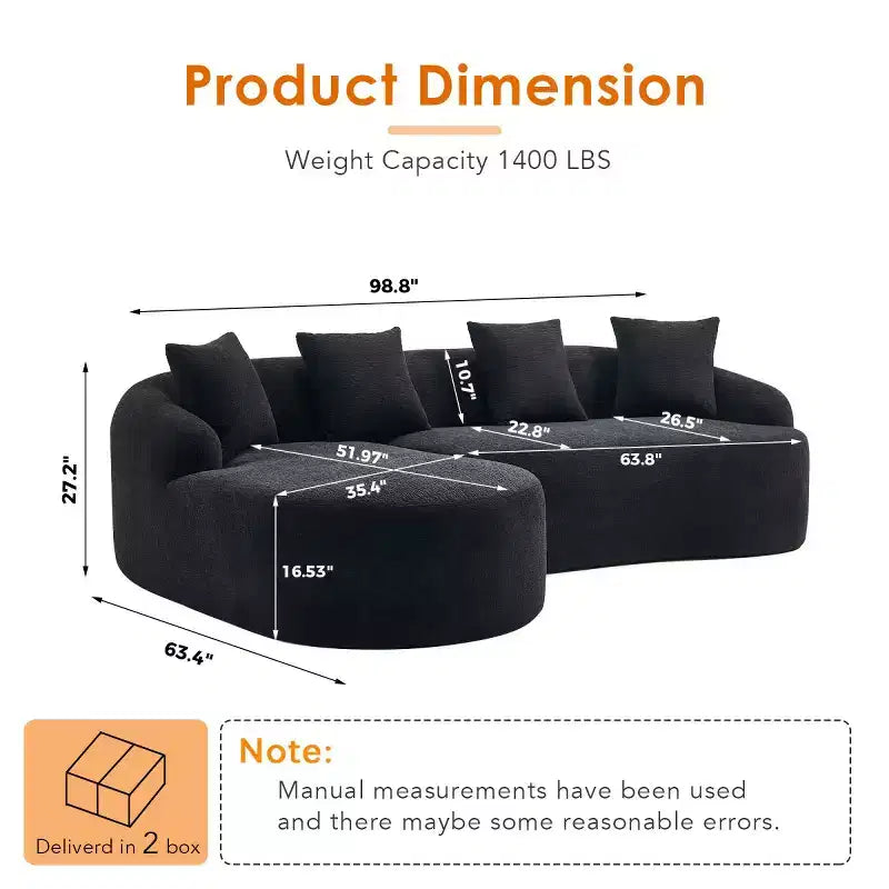 Divano componibile a L con chaise longue, Divano componibile in ciniglia, Divano componibile moderno per soggiorno e camera da letto-Panipeachy