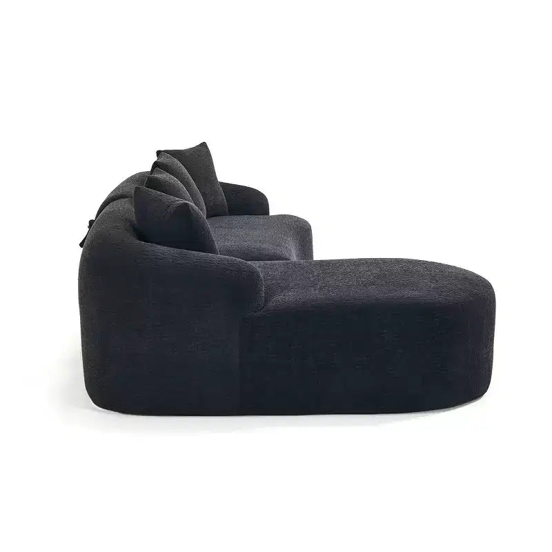 Divano componibile a L con chaise longue, Divano componibile in ciniglia, Divano componibile moderno per soggiorno e camera da letto-Panipeachy