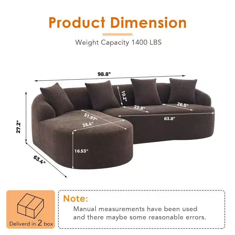 Divano componibile a L con chaise longue, Divano componibile in ciniglia, Divano componibile moderno per soggiorno e camera da letto-Panipeachy