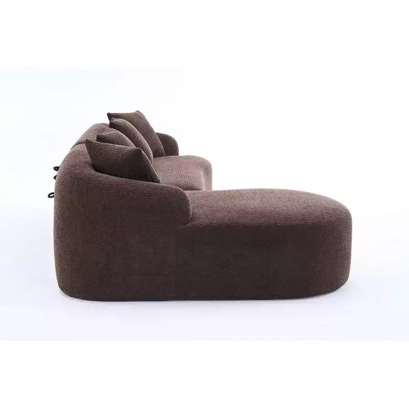 Divano componibile a L con chaise longue, Divano componibile in ciniglia, Divano componibile moderno per soggiorno e camera da letto-Panipeachy