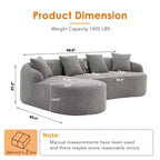 Divano componibile a L con chaise longue, Divano componibile in ciniglia, Divano componibile moderno per soggiorno e camera da letto-Panipeachy