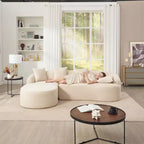 Divano componibile a L con chaise longue, Divano componibile in ciniglia, Divano componibile moderno per soggiorno e camera da letto-Panipeachy