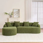 Divano componibile a L con chaise longue, Divano componibile in ciniglia, Divano componibile moderno per soggiorno e camera da letto-Panipeachy