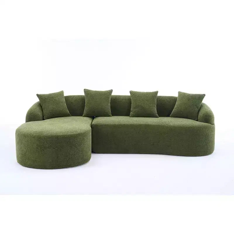 Divano componibile a L con chaise longue, Divano componibile in ciniglia, Divano componibile moderno per soggiorno e camera da letto-Panipeachy