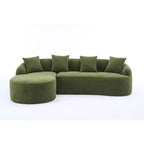 Divano componibile a L con chaise longue, Divano componibile in ciniglia, Divano componibile moderno per soggiorno e camera da letto-Panipeachy