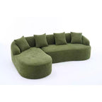 Divano componibile a L con chaise longue, Divano componibile in ciniglia, Divano componibile moderno per soggiorno e camera da letto-Panipeachy