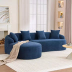 Divano componibile a L con chaise longue, Divano componibile in ciniglia, Divano componibile moderno per soggiorno e camera da letto-Panipeachy