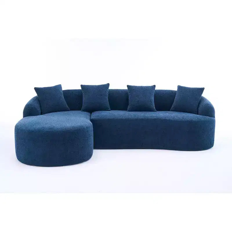 Divano componibile a L con chaise longue, Divano componibile in ciniglia, Divano componibile moderno per soggiorno e camera da letto-Panipeachy