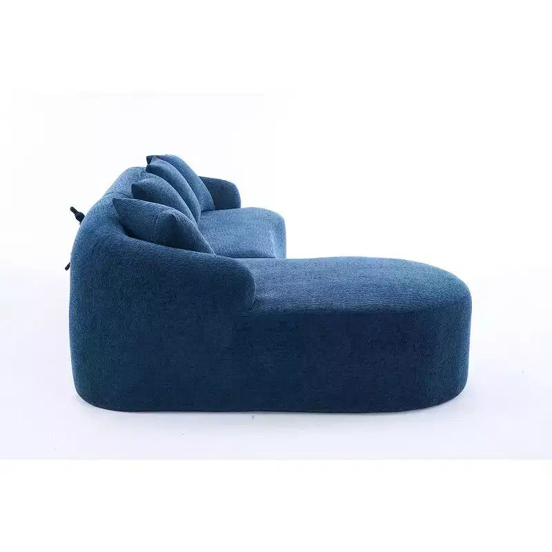Divano componibile a L con chaise longue, Divano componibile in ciniglia, Divano componibile moderno per soggiorno e camera da letto-Panipeachy