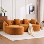 Divano componibile a L con chaise longue, Divano componibile in ciniglia, Divano componibile moderno per soggiorno e camera da letto-Panipeachy