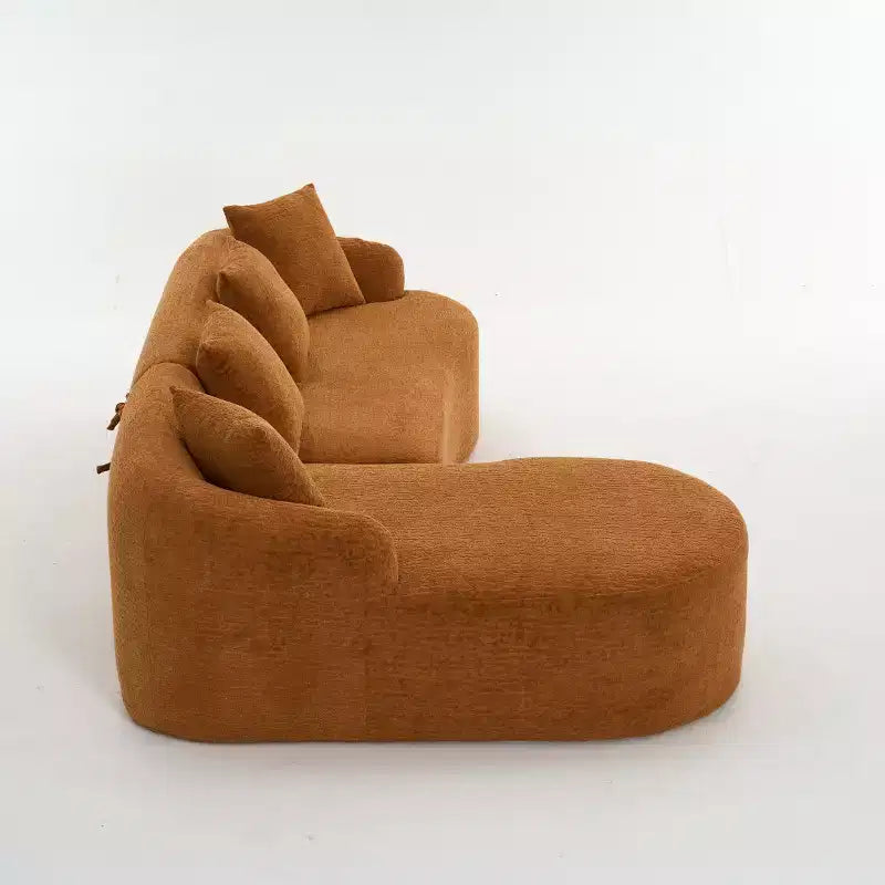 Divano componibile a L con chaise longue, Divano componibile in ciniglia, Divano componibile moderno per soggiorno e camera da letto-Panipeachy