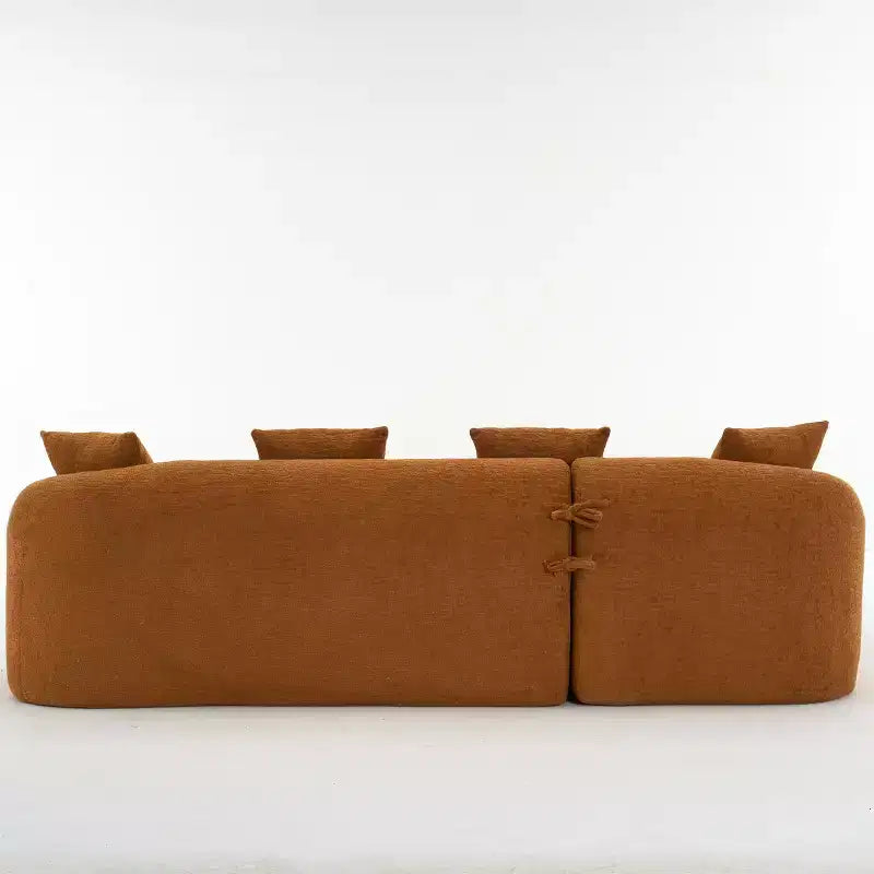 Divano componibile a L con chaise longue, Divano componibile in ciniglia, Divano componibile moderno per soggiorno e camera da letto-Panipeachy