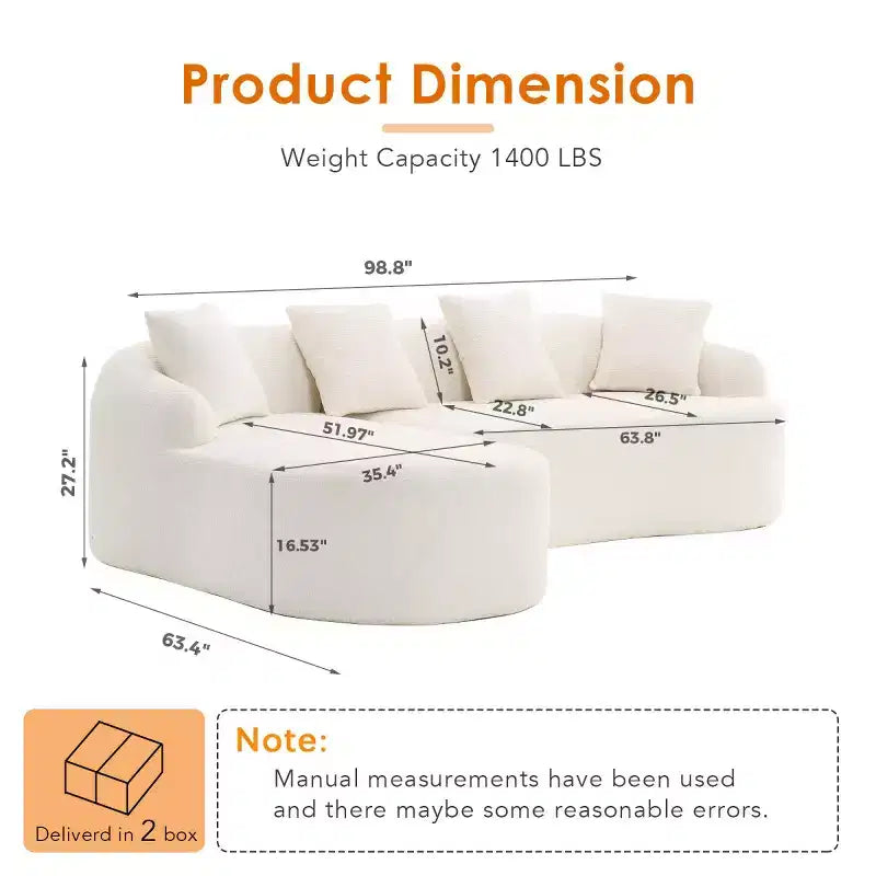 Divano componibile a L con chaise longue, Divano componibile in ciniglia, Divano componibile moderno per soggiorno e camera da letto-Panipeachy