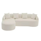 Divano componibile a L con chaise longue, Divano componibile in ciniglia, Divano componibile moderno per soggiorno e camera da letto-Panipeachy