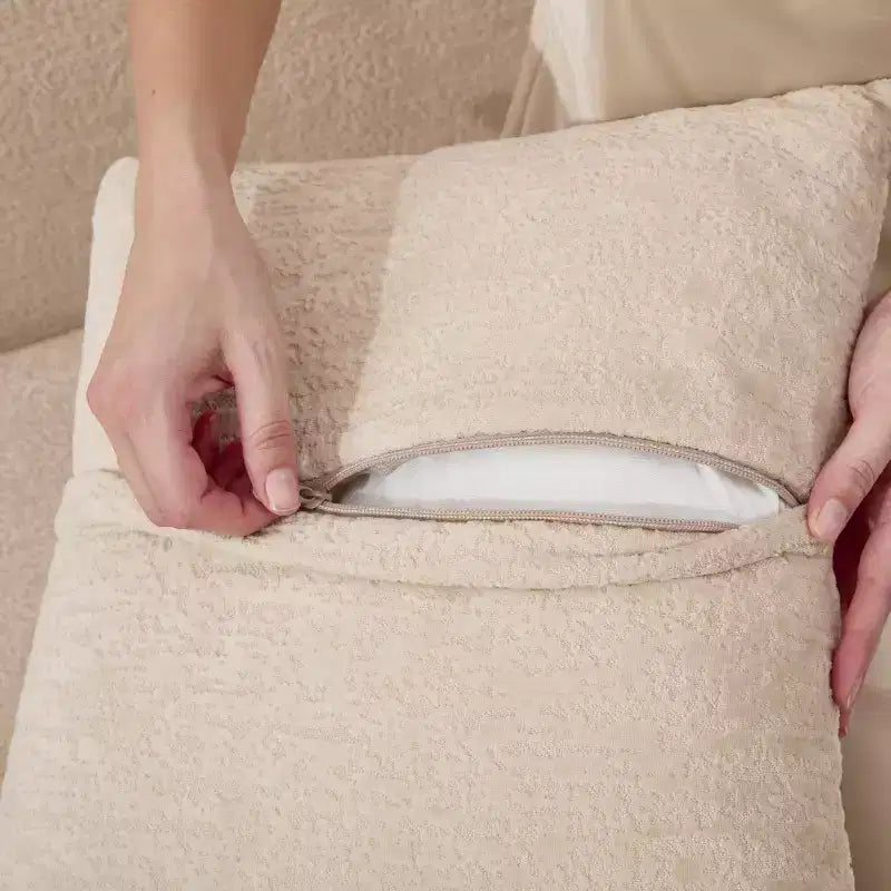 Divano componibile a L con chaise longue, Divano componibile in ciniglia, Divano componibile moderno per soggiorno e camera da letto-Panipeachy