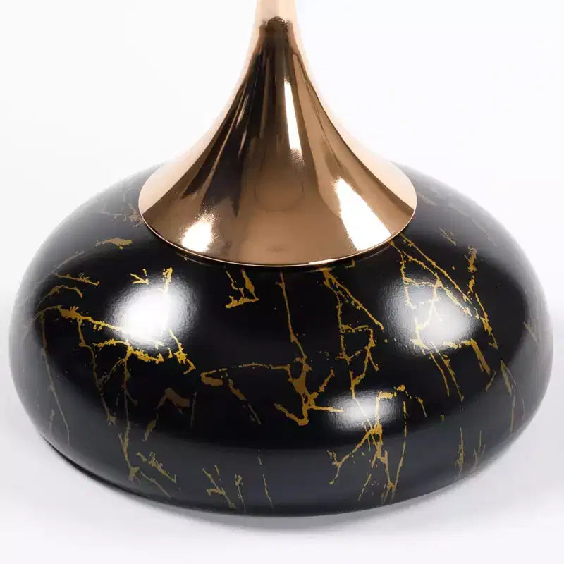 TUYOHW 21.2 Tavolino da Caffè a Sirena per Soggiorno, Elegante Tavolino con Piedistallo in Metallo, Elegante Tavolino Rotondo da Divano, Art Déco, Venatura in Marmo Nero