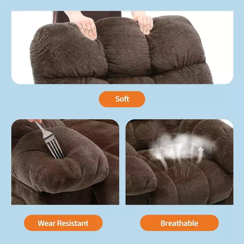 Poltrona reclinabile manuale Acekool grigia, divano ergonomico in tessuto imbottito con tasca laterale, telaio in acciaio Q235 per soggiorno