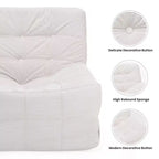 Okak Poltrona a sacco gigante con pouf, divano a sacco con memory foam, sedia a sacco gaming, poltrona lounge per soggiorno, beige