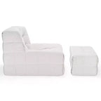 Okak Poltrona a sacco gigante con pouf, divano a sacco con memory foam, sedia a sacco gaming, poltrona lounge per soggiorno, beige
